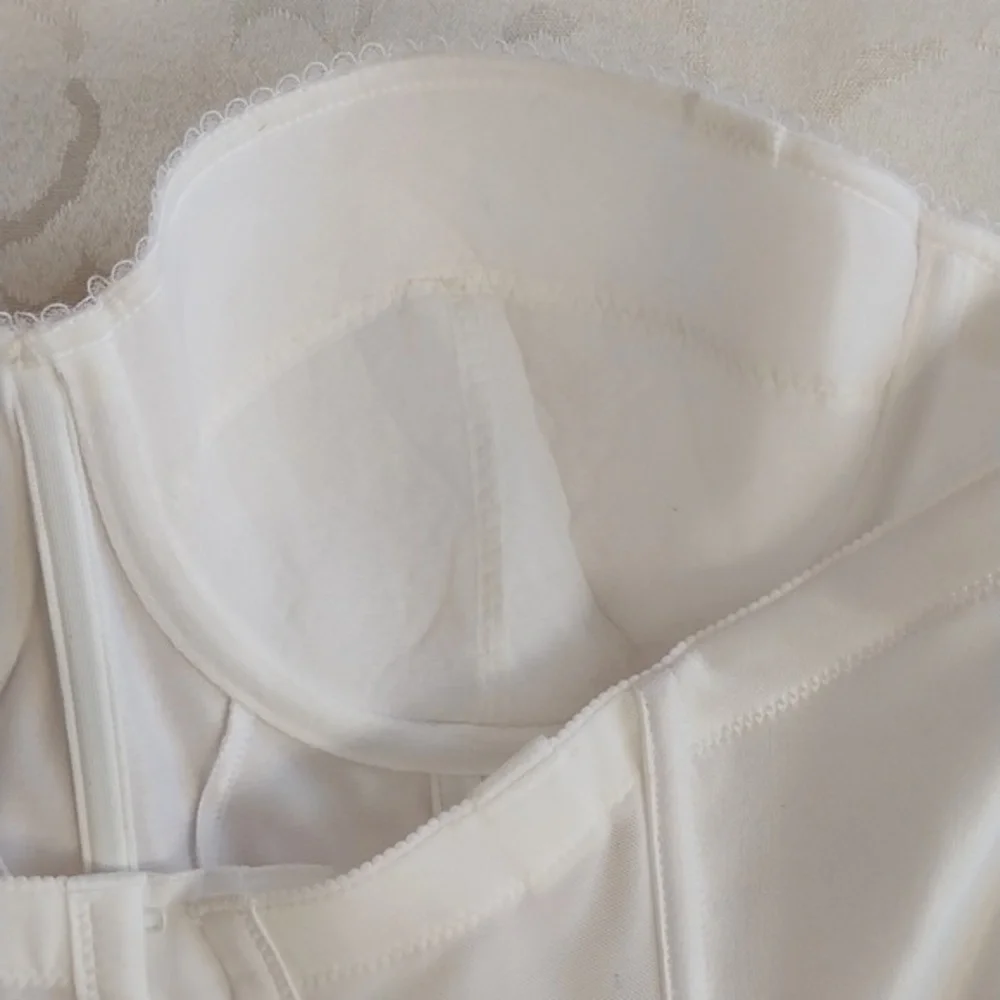 Dominque NWOT Juliette‎ Satin Strapless Longline Corset 8950 White Size 40C